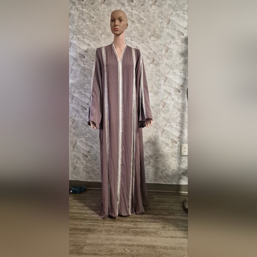 Chic Lavender Maxi Dress with Striped Detail